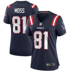Randy Moss New England Patriots Women's Game Retired Player Jersey - Navy sale