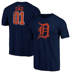 Detroit Tigers Father's Day Greatest Dad Tri-Blend T-Shirt Navy