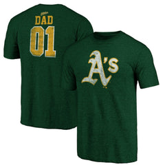Athletics Father's Day Greatest Dad Tri-Blend T-Shirt Green