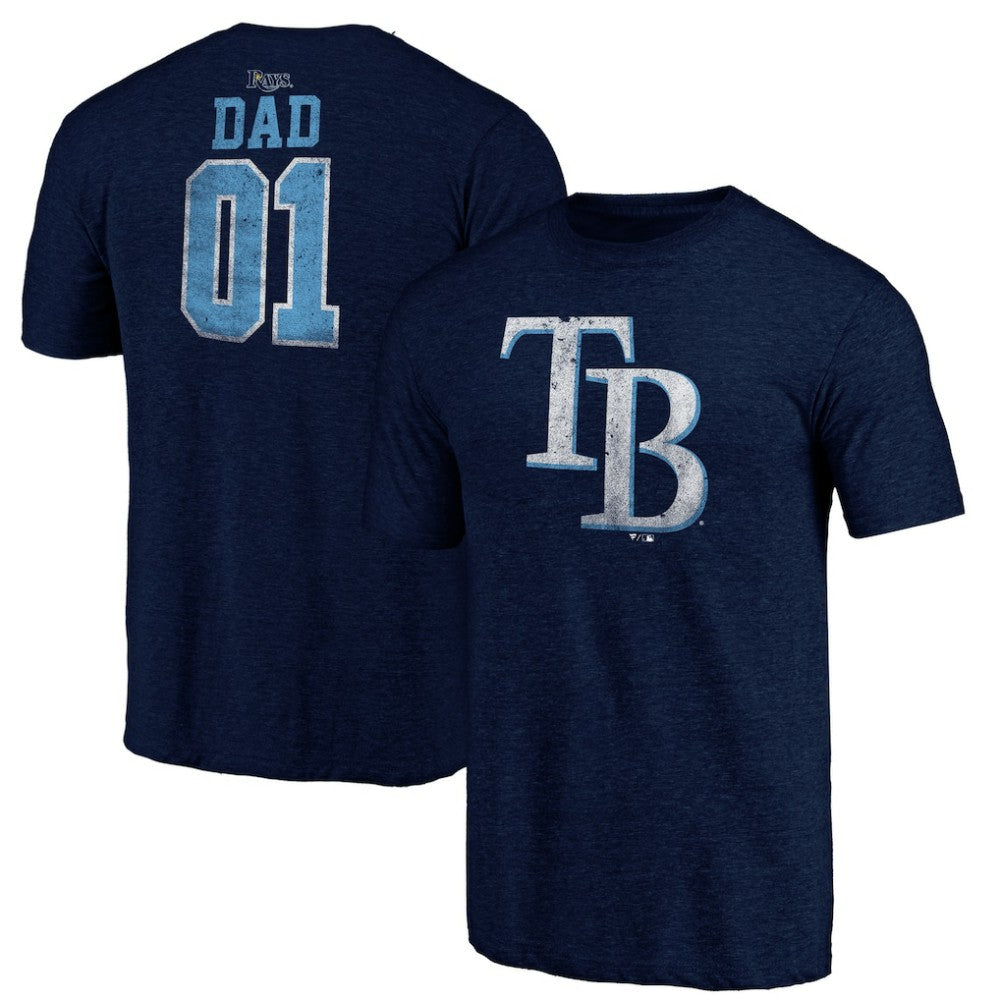 Tampa Bay Rays Father's Day Greatest Dad Tri-Blend T-Shirt Navy