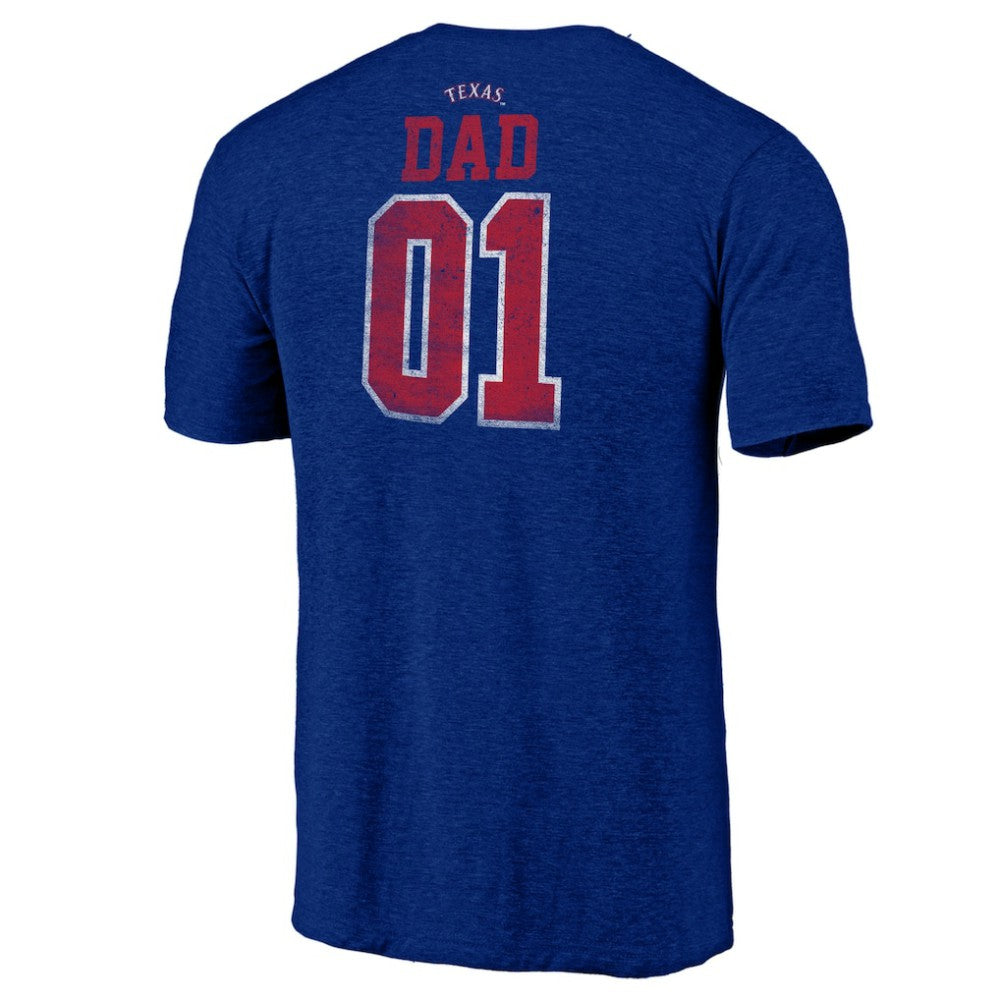 Texas Rangers Father's Day Greatest Dad Tri-Blend T-Shirt Royal