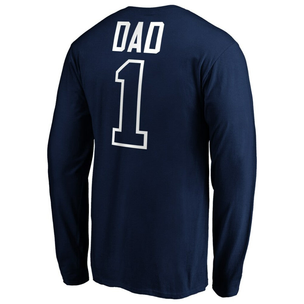 Atlanta Braves Father's Day #1 Dad Long Sleeve T-Shirt Navy