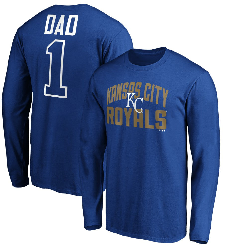 Kansas City Royals Father's Day #1 Dad Long Sleeve T-Shirt Royal