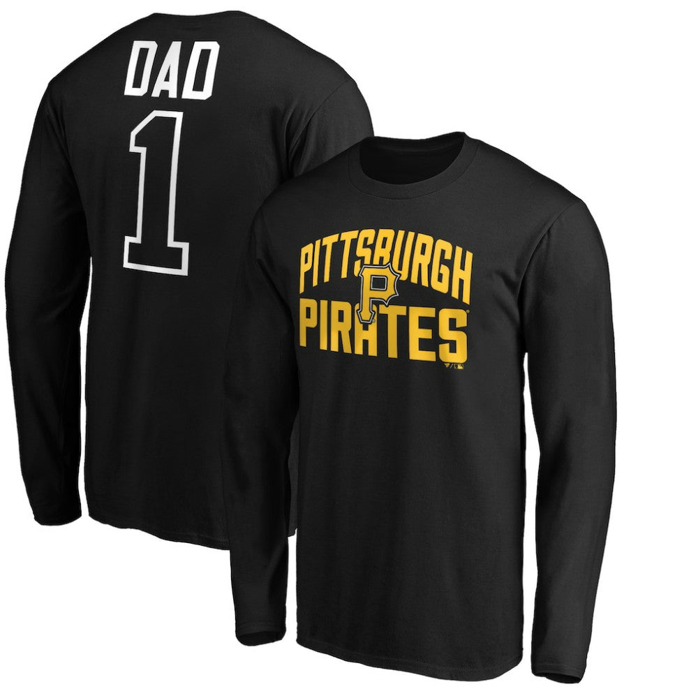 Pittsburgh Pirates Father's Day #1 Dad Long Sleeve T-Shirt Black