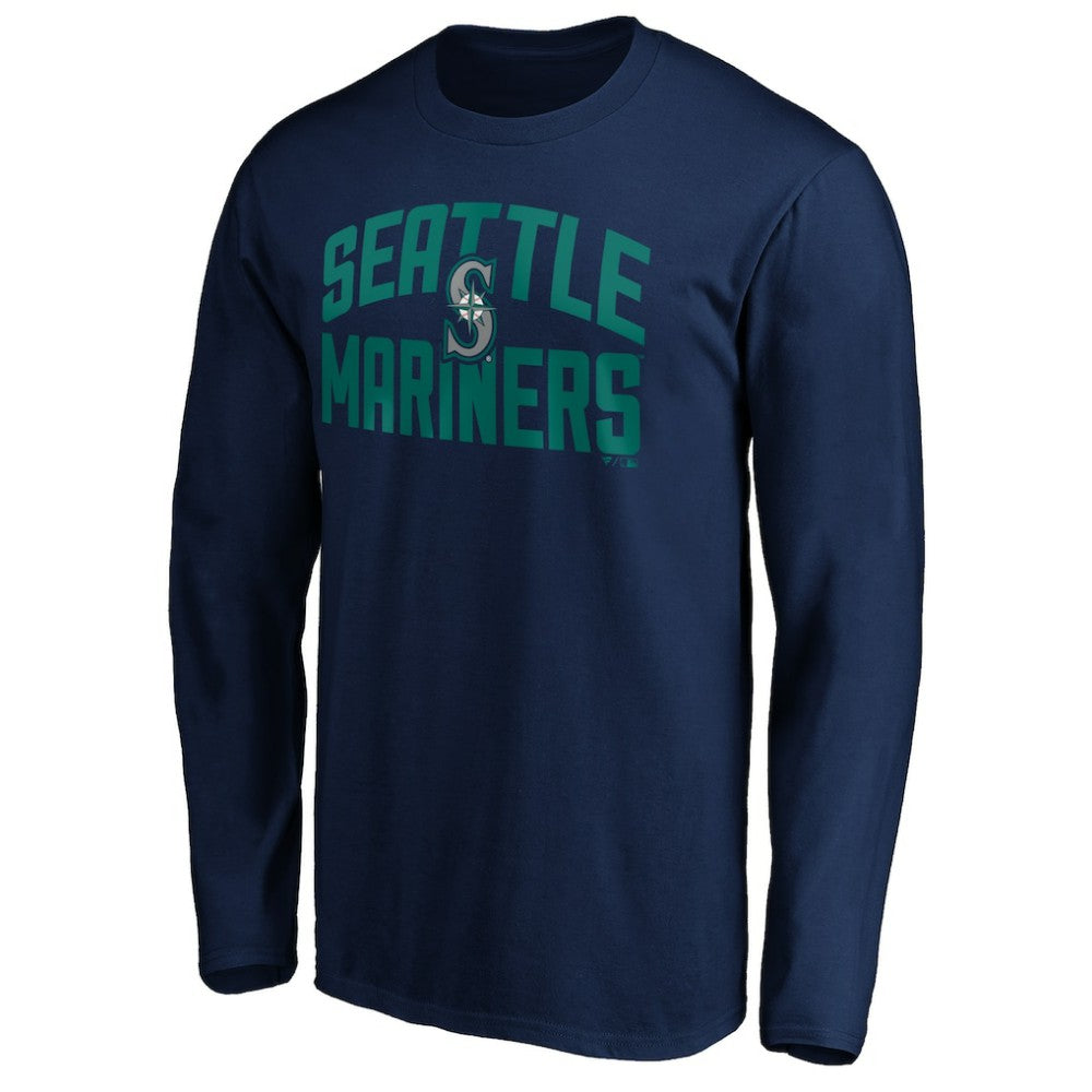 Seattle Mariners Father's Day #1 Dad Long Sleeve T-Shirt Navy