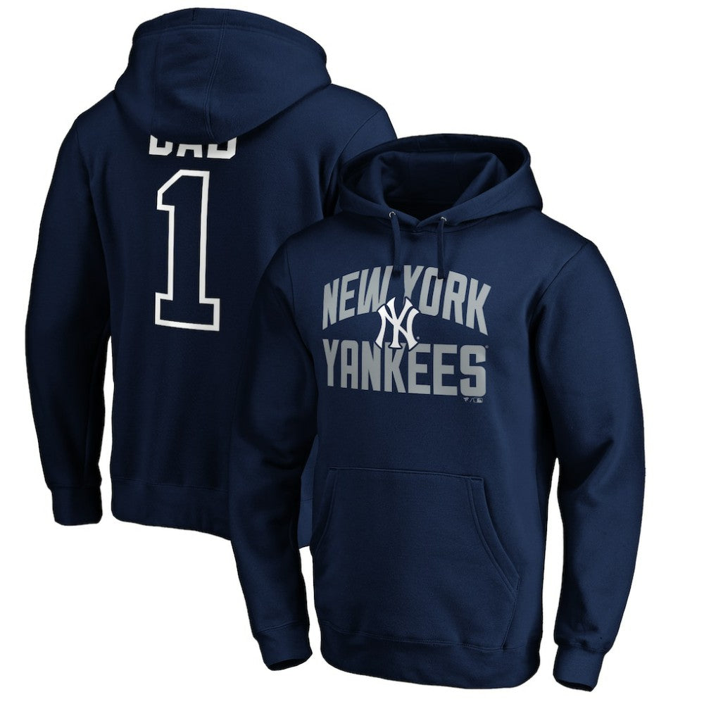 New York Yankees Father's Day #1 Dad Pullover Hoodie Navy
