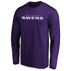 Baltimore Ravens #1 Dad Long Sleeve Team Logo T-Shirt - Purple sale