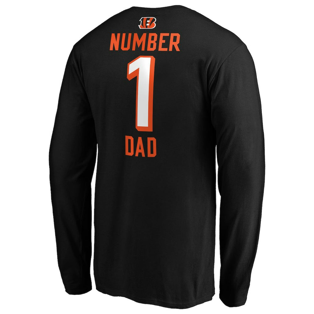 Cincinnati Bengals #1 Dad Long Sleeve Team Logo T-Shirt - Black for sale