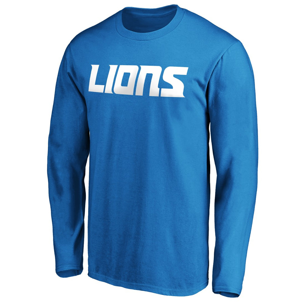 Detroit Lions #1 Dad Long Sleeve Team Logo T-Shirt - Blue discount