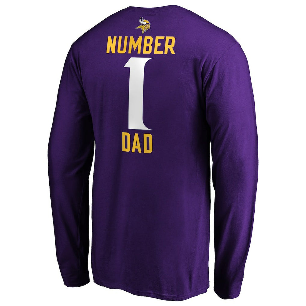 Minnesota Vikings #1 Dad Long Sleeve Team Logo T-Shirt - Purple cheap