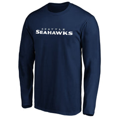 Seattle Seahawks #1 Dad Long Sleeve Team Logo T-Shirt - College Navy online