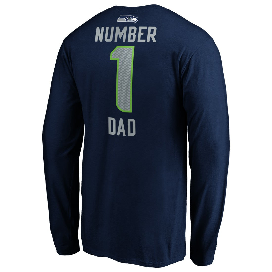 Seattle Seahawks #1 Dad Long Sleeve Team Logo T-Shirt - College Navy online
