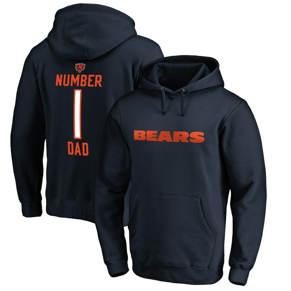 Chicago Bears #1 Dad Pullover Hoodie - Navy for sale