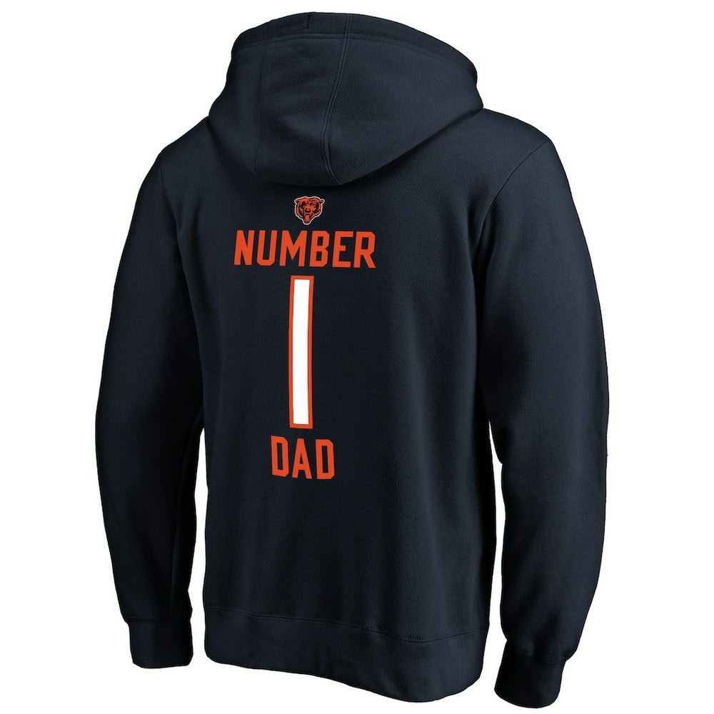 Chicago Bears #1 Dad Pullover Hoodie - Navy for sale