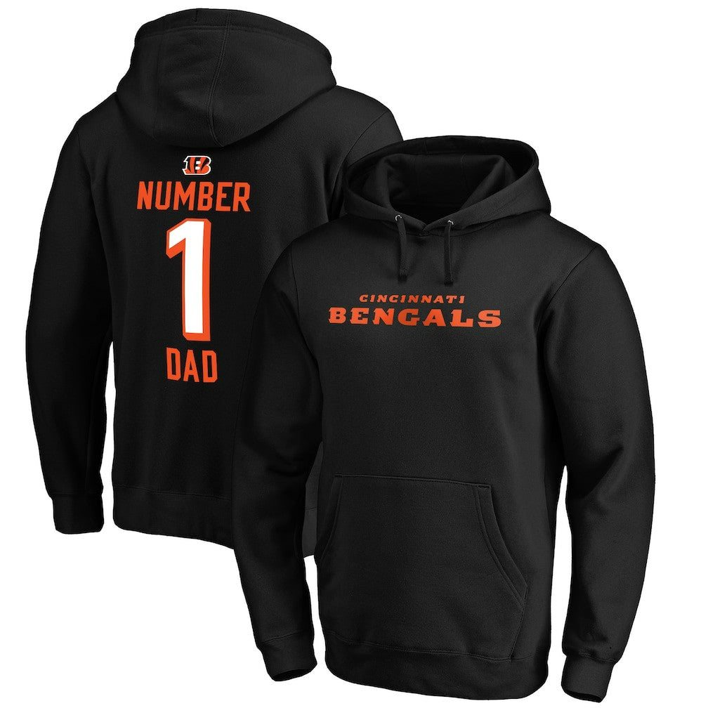 Cincinnati Bengals #1 Dad Pullover Hoodie - Black cheap