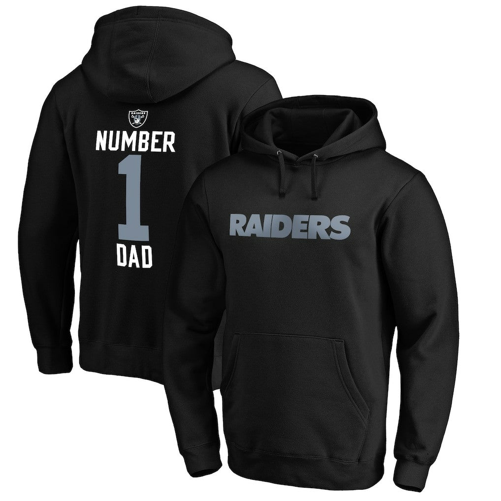 Las Vegas Raiders #1 Dad Pullover Hoodie - Black on sale