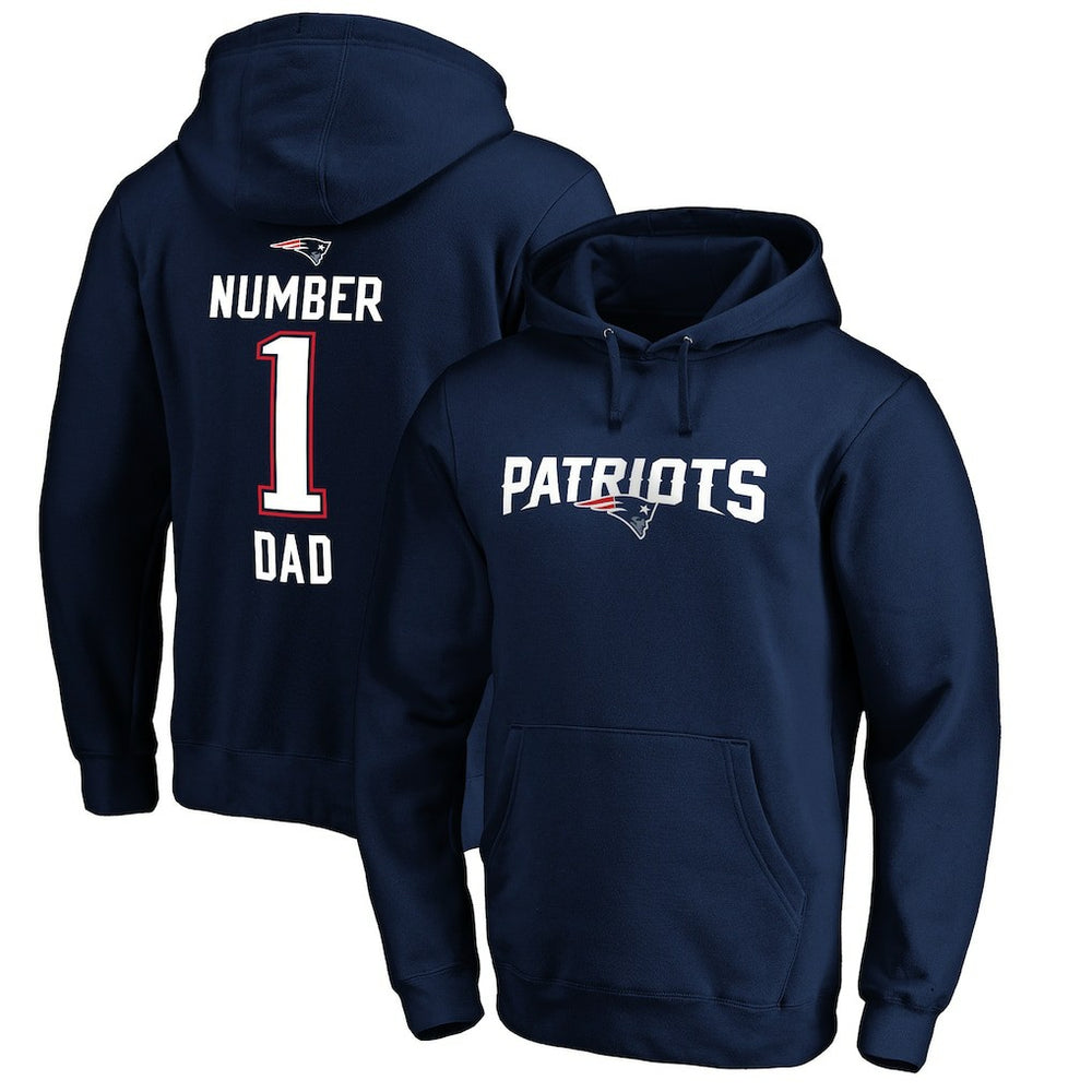New England Patriots #1 Dad Pullover Hoodie - Navy for sale