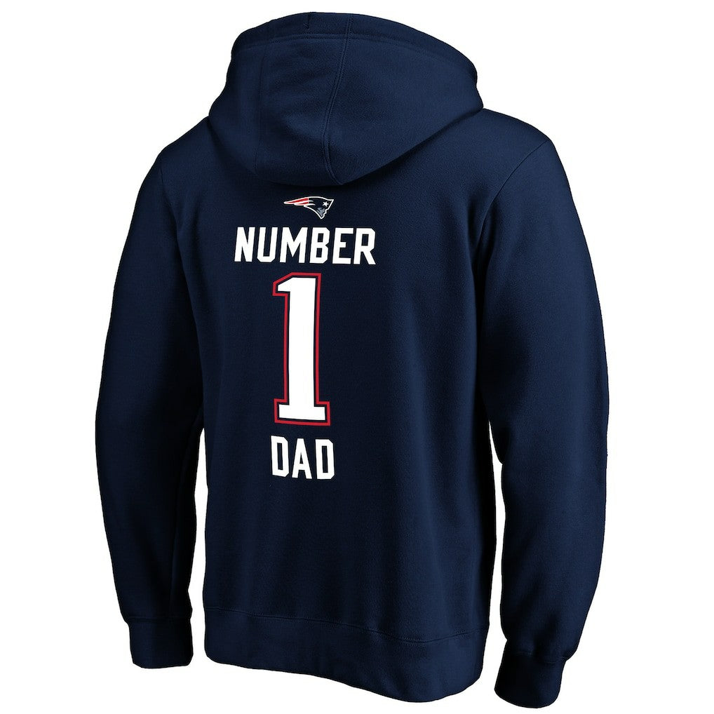 New England Patriots #1 Dad Pullover Hoodie - Navy for sale