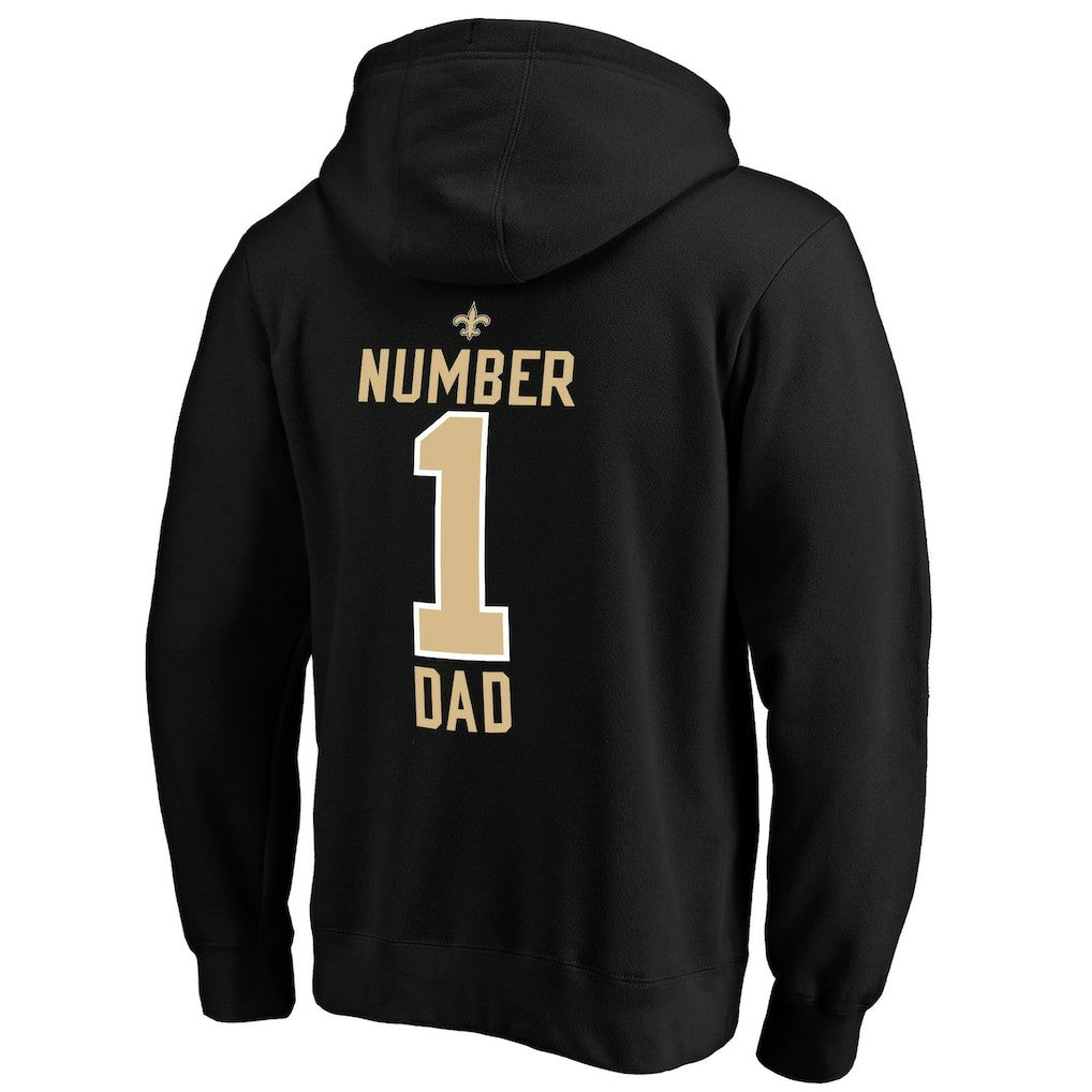 New Orleans Saints #1 Dad Pullover Hoodie - Black on sale