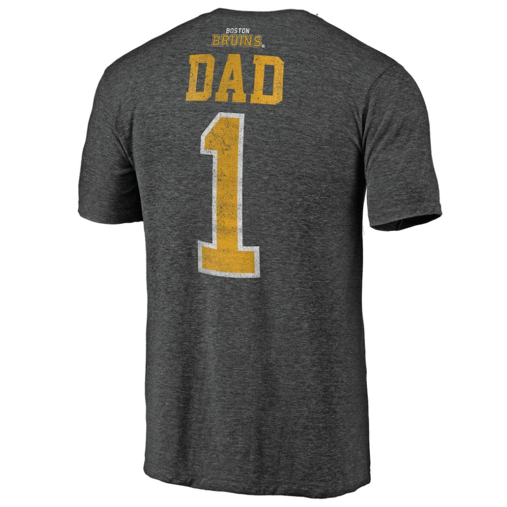 Boston Bruins Greatest Dad Tri-Blend T-Shirt - Charcoal T-shirts