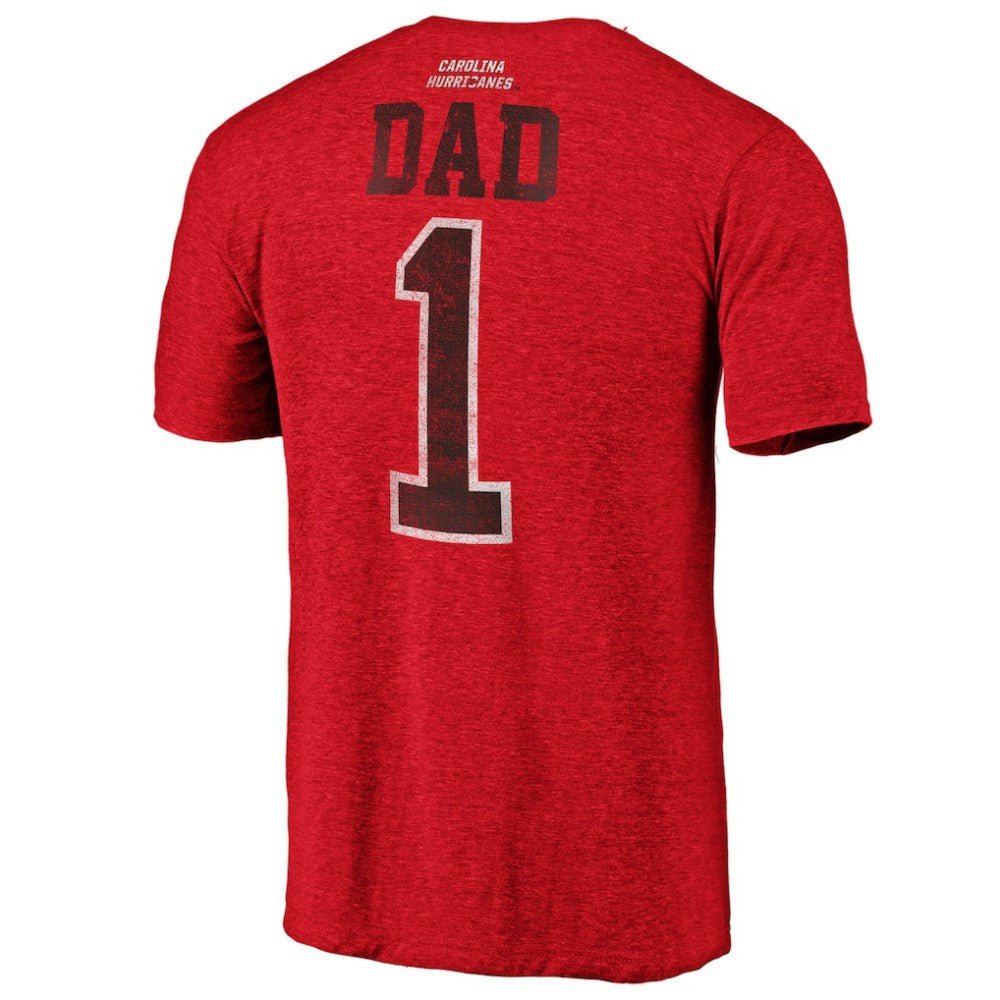 Carolina Hurricanes Greatest Dad Tri-Blend T-Shirt - Red T-shirts