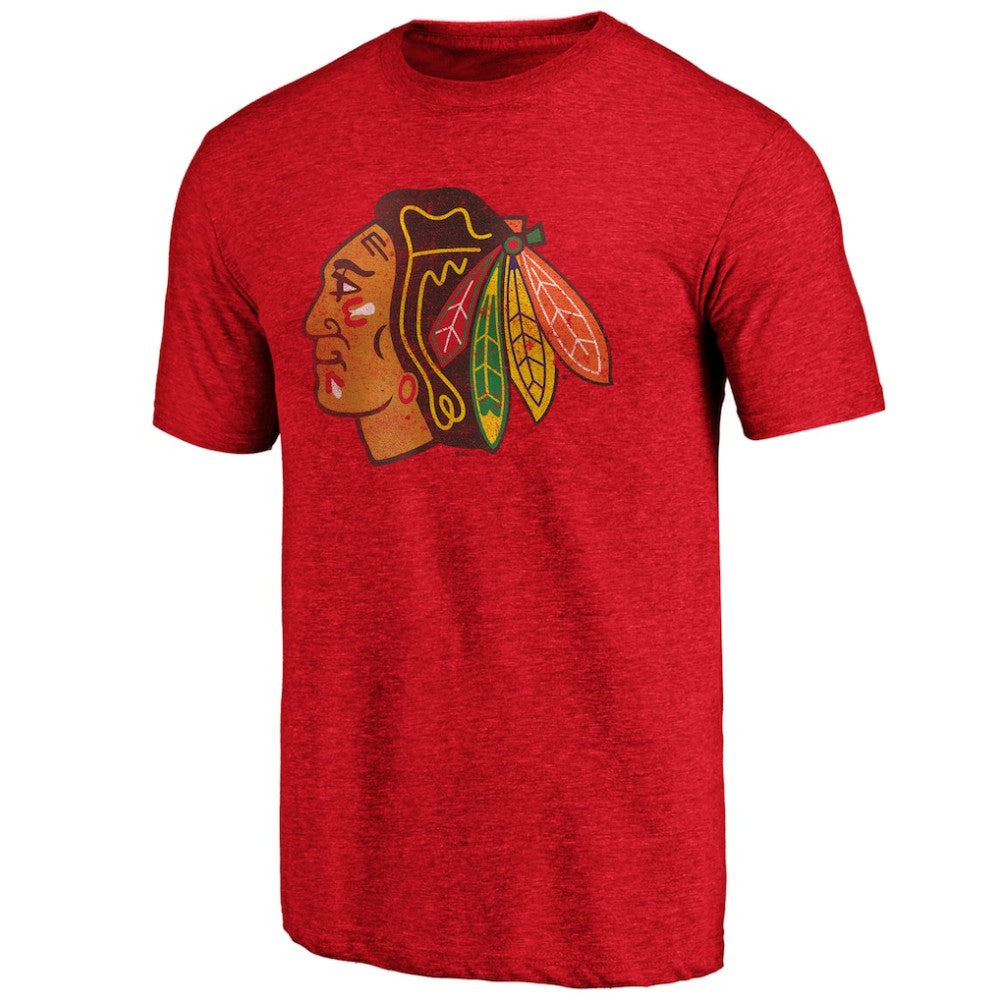 Chicago Blackhawks Greatest Dad Tri-Blend T-Shirt - Red T-shirts