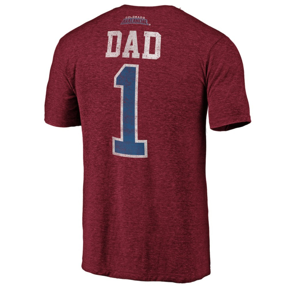 Colorado Avalanche Greatest Dad Tri-Blend T-Shirt - Burgundy T-shirts