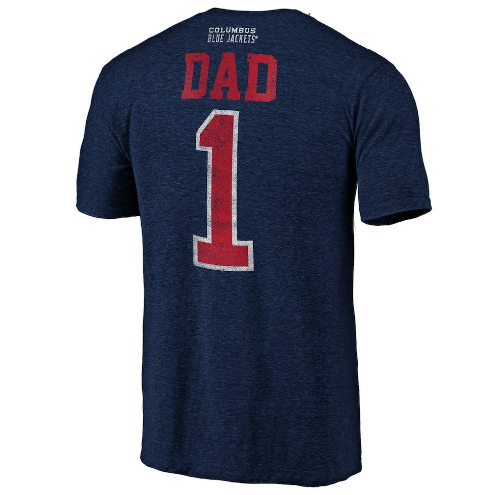 Columbus Blue Jackets Greatest Dad Tri-Blend T-Shirt - Navy T-shirts