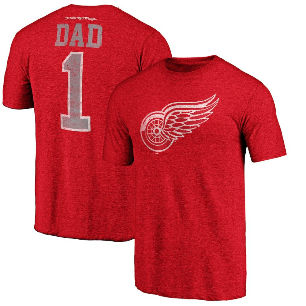 Detroit Red Wings Greatest Dad Tri-Blend T-Shirt - Red T-shirts