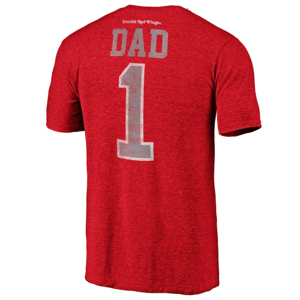 Detroit Red Wings Greatest Dad Tri-Blend T-Shirt - Red T-shirts