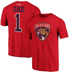 Florida Panthers Greatest Dad Tri-Blend T-Shirt - Red T-shirts