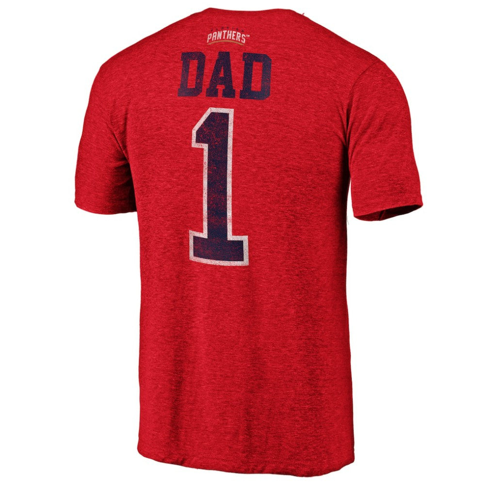 Florida Panthers Greatest Dad Tri-Blend T-Shirt - Red T-shirts