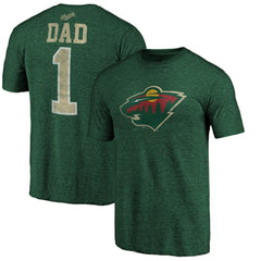 Minnesota Wild Greatest Dad Tri-Blend T-Shirt - Green T-shirts