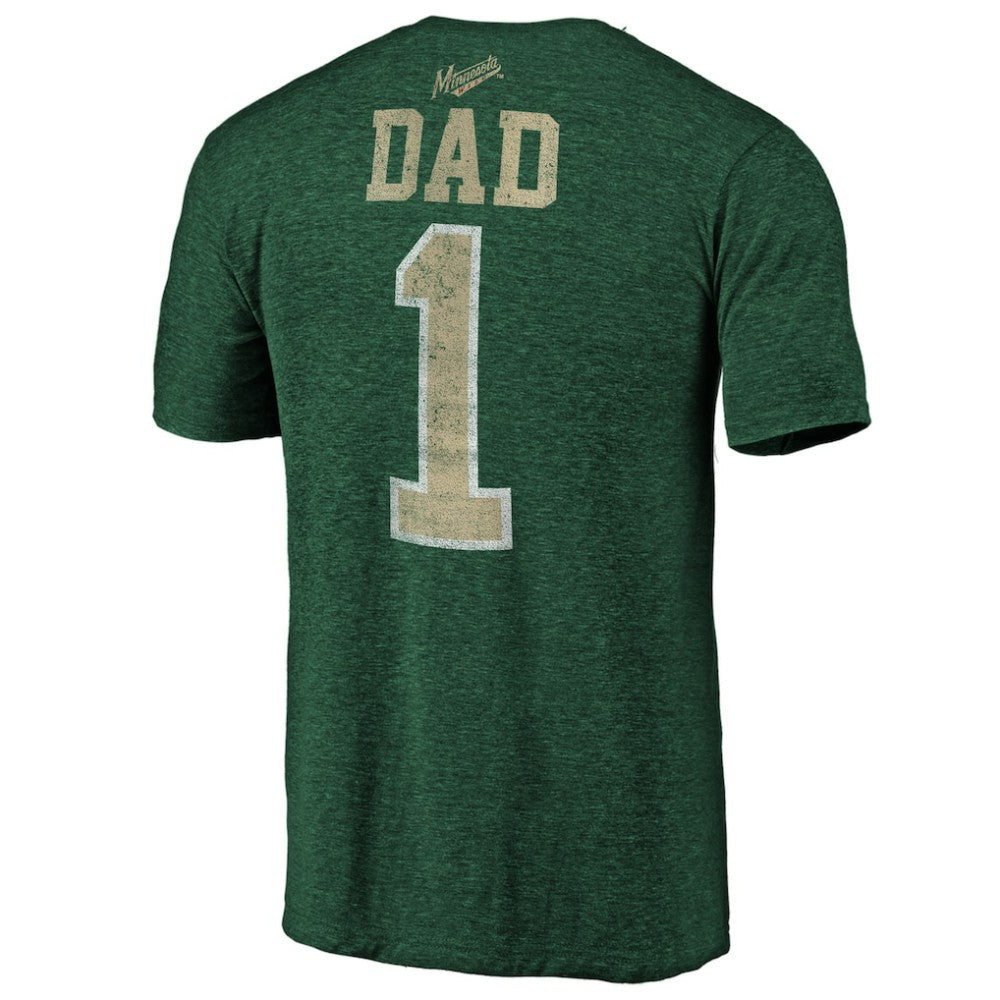 Minnesota Wild Greatest Dad Tri-Blend T-Shirt - Green T-shirts