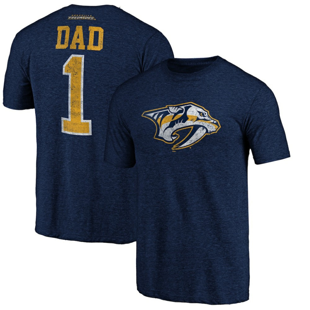 Nashville Predators Greatest Dad Tri-Blend T-Shirt - Navy T-shirts