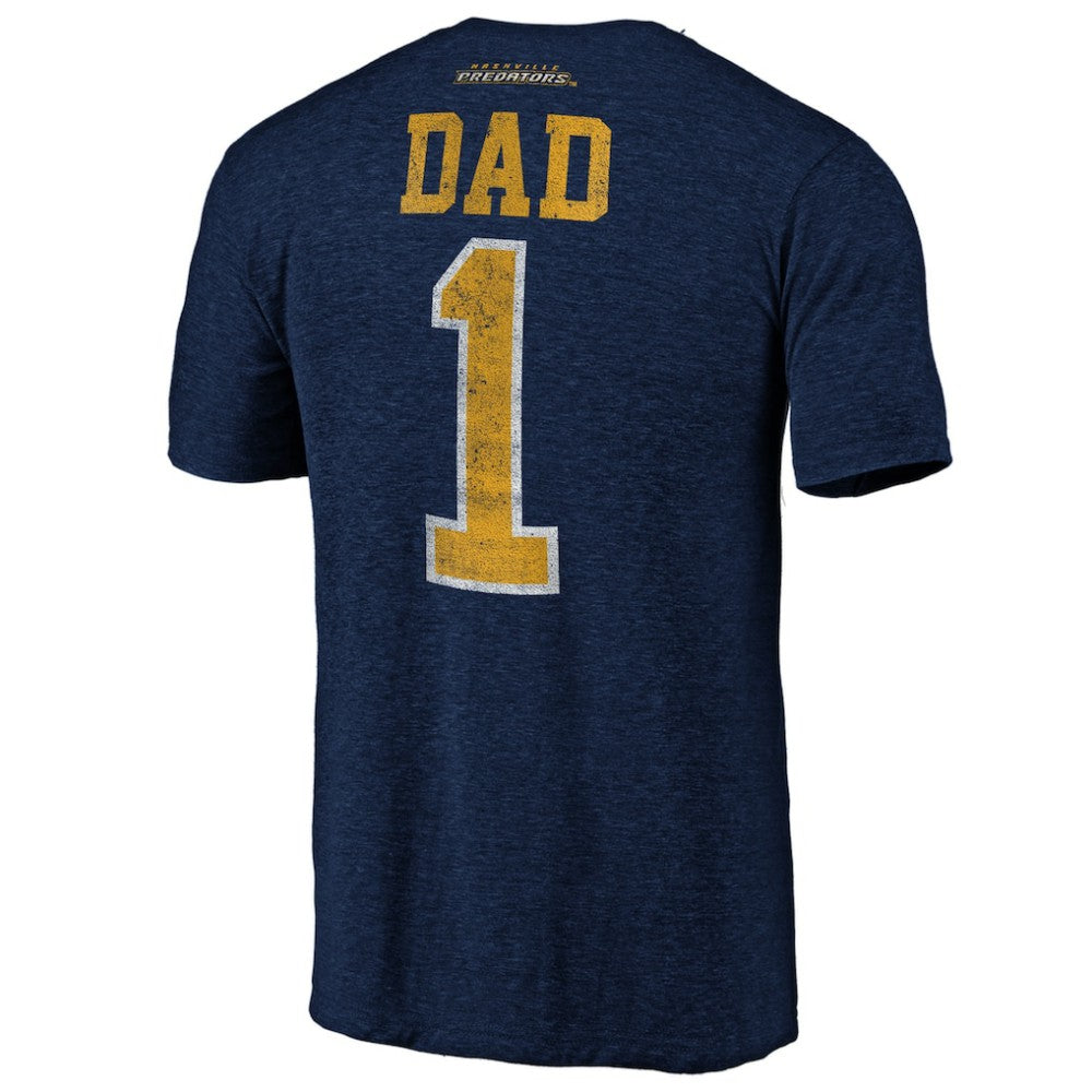 Nashville Predators Greatest Dad Tri-Blend T-Shirt - Navy T-shirts
