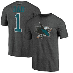 San Jose Sharks Greatest Dad Tri-Blend T-Shirt - Charcoal T-shirts