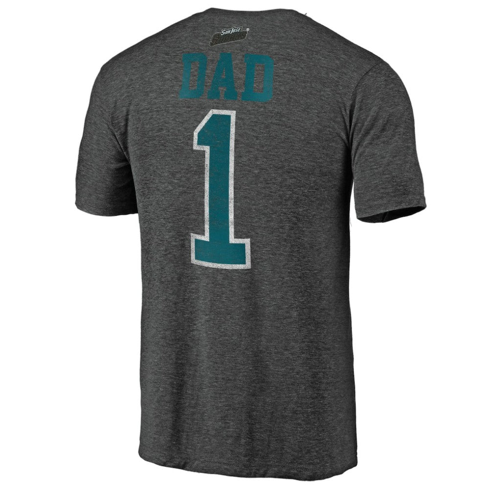 San Jose Sharks Greatest Dad Tri-Blend T-Shirt - Charcoal T-shirts
