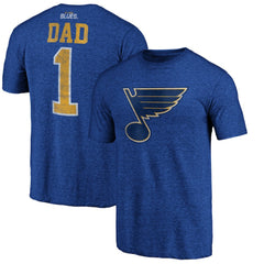 St. Louis Blues Greatest Dad Tri-Blend T-Shirt - Blue T-shirts
