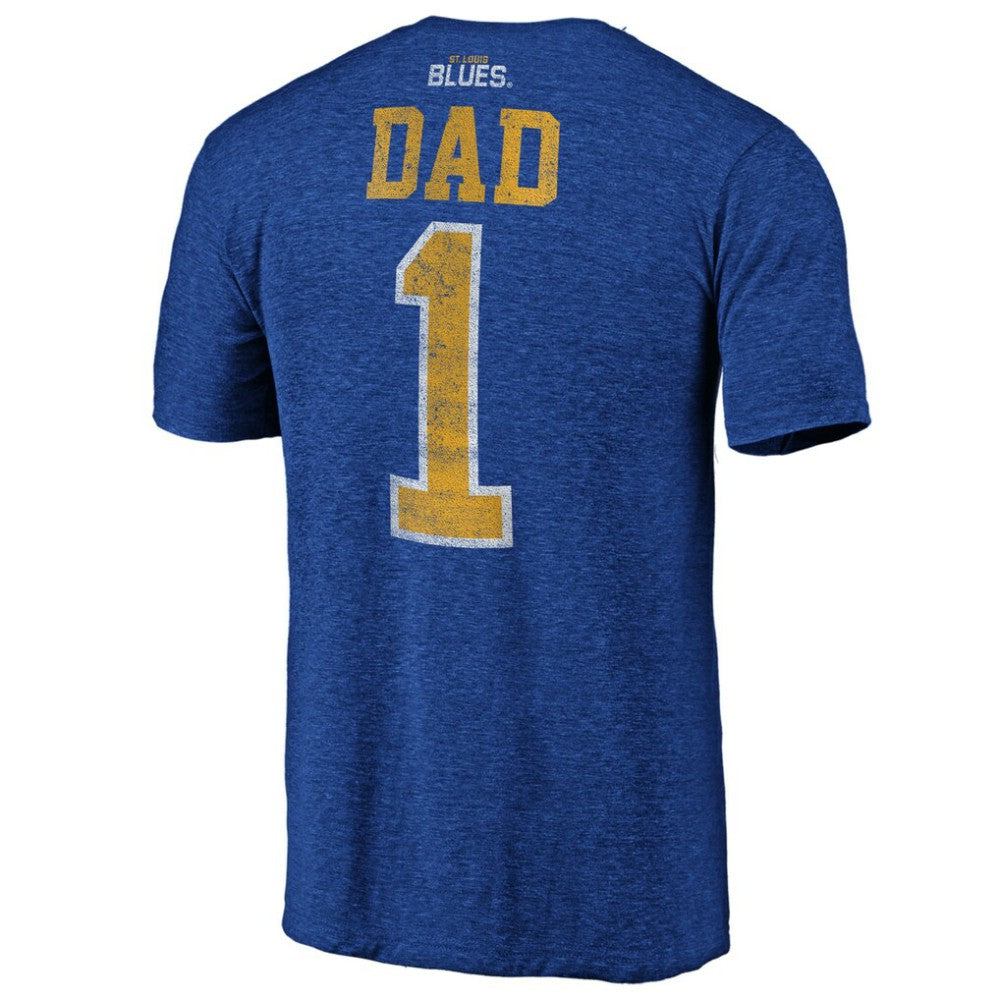 St. Louis Blues Greatest Dad Tri-Blend T-Shirt - Blue T-shirts