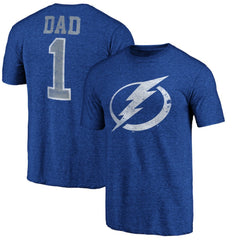 Tampa Bay Lightning Greatest Dad Tri-Blend T-Shirt - Blue T-shirts