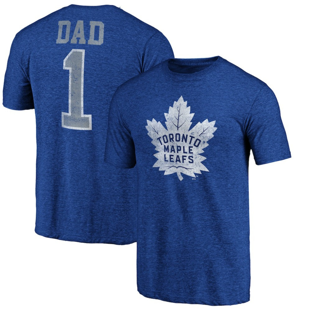 Toronto Maple Leafs Greatest Dad Tri-Blend T-Shirt - Blue T-shirts