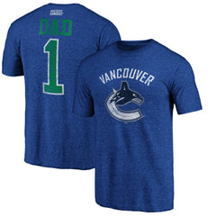 Vancouver Canucks Greatest Dad Tri-Blend T-Shirt - Blue T-shirts