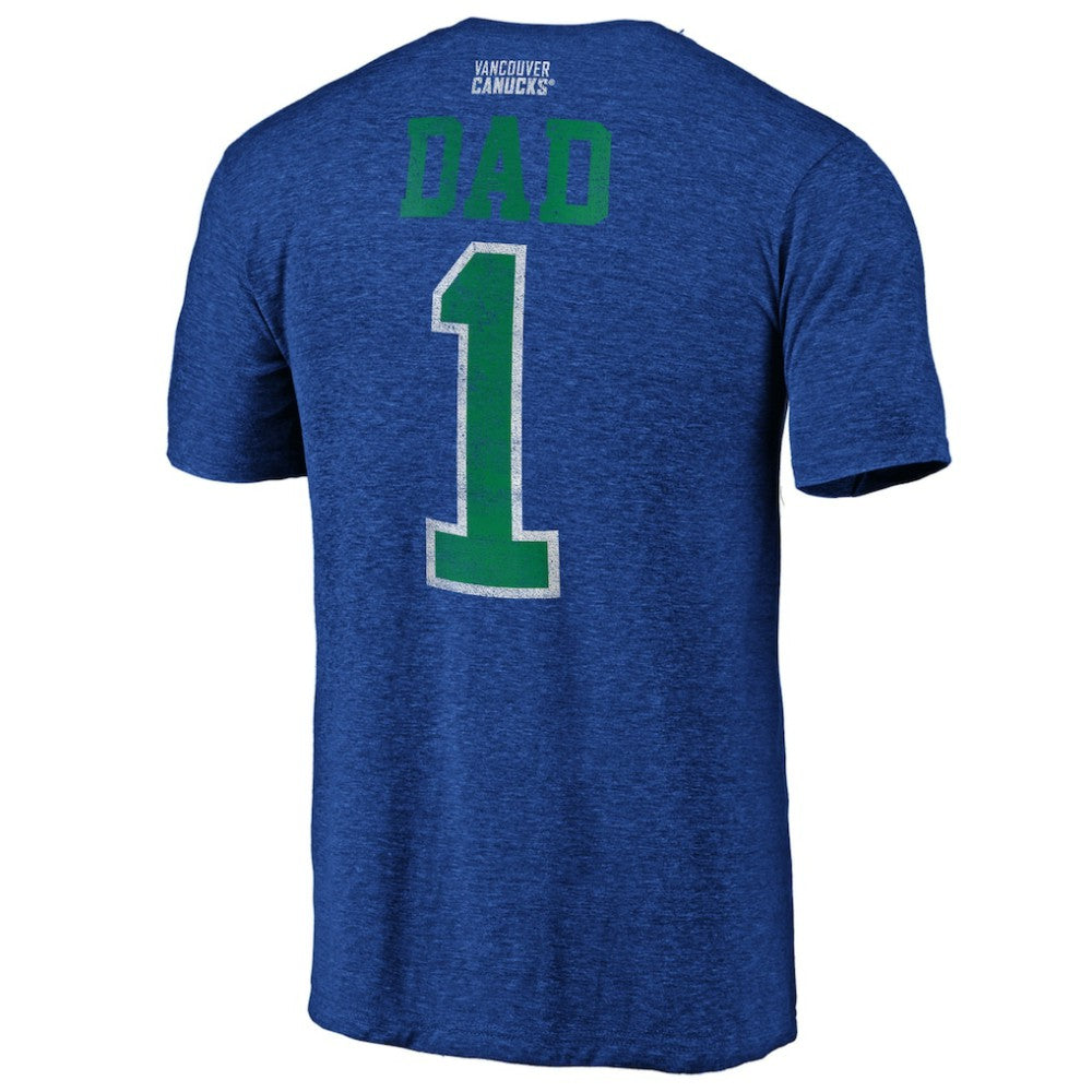 Vancouver Canucks Greatest Dad Tri-Blend T-Shirt - Blue T-shirts