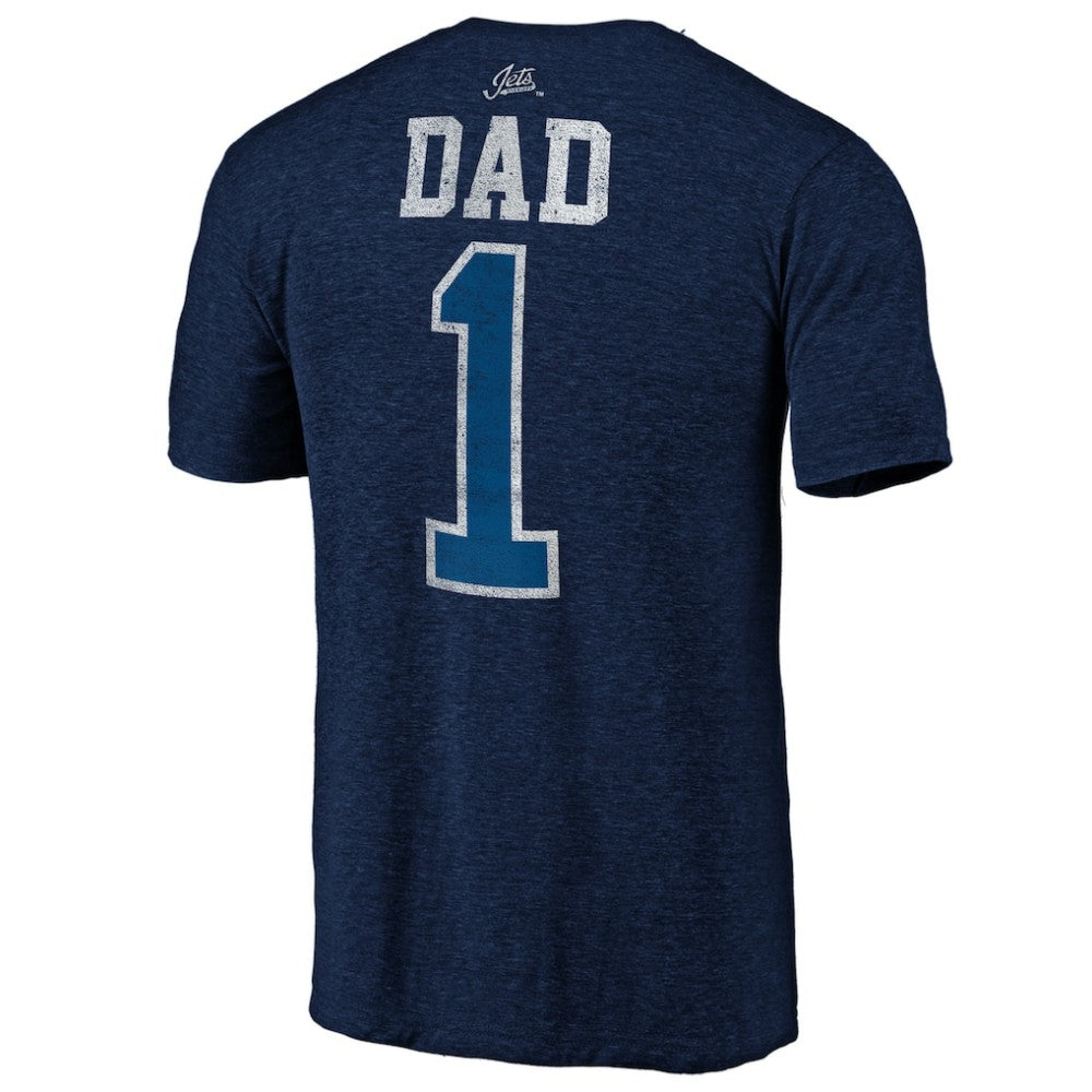 Winnipeg Jets Greatest Dad Tri-Blend T-Shirt - Navy T-shirts