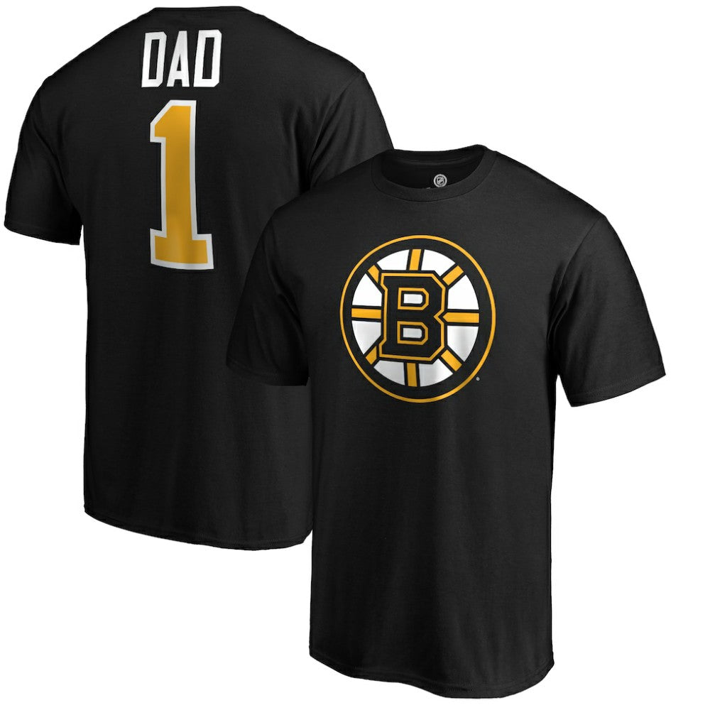 Boston Bruins #1 Dad Logo T-Shirt - Black T-shirts
