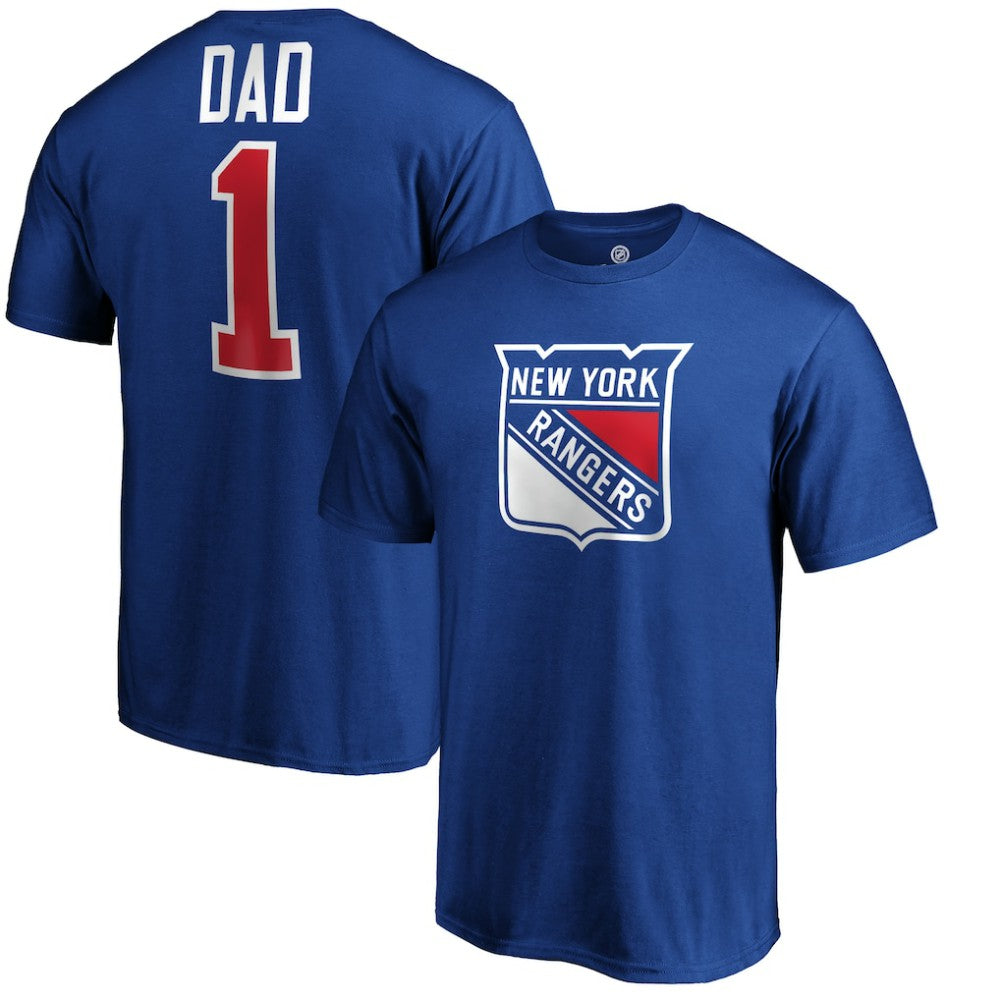 New York Rangers #1 Dad Logo T-Shirt - Blue T-shirts