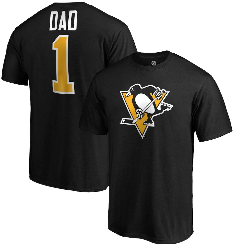 Pittsburgh Penguins #1 Dad Logo T-Shirt - Black T-shirts