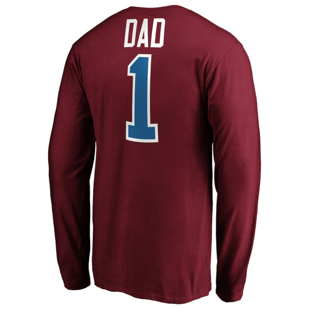 Colorado Avalanche #1 Dad Long Sleeve T-Shirt - Burgundy T-shirts