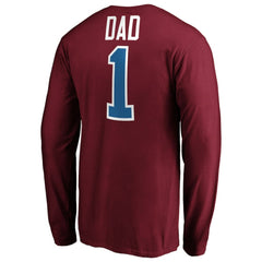 Colorado Avalanche #1 Dad Long Sleeve T-Shirt - Burgundy T-shirts